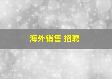 海外销售 招聘